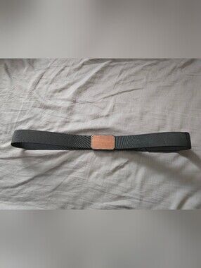 Groove Life Black Elastic Belt with Wooden Accent Buckle
